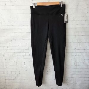 Horze Active Womens Winter Silicone Full Seat Tights Size US 26 Black NEW Horse